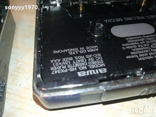 aiwa walkmen-made in singapore-mettal-2 броя, снимка 16 - MP3 и MP4 плеъри - 28436729