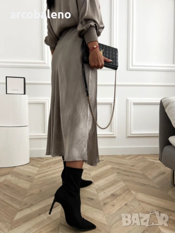 Дамска сатенена пола, 6цвята , снимка 7 - Поли - 53144502