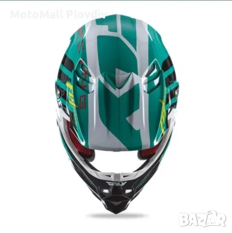 Шок цена!!! fly racing f2 zoom teal black white каска крос мотор мото, снимка 4 - Аксесоари и консумативи - 49209897