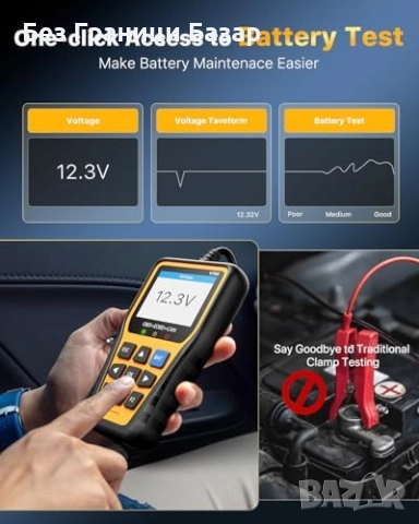 Нов OBD2 диагностичен скенер с тестер на батерия и облачни отчети кола, снимка 6 - Друга електроника - 52775276