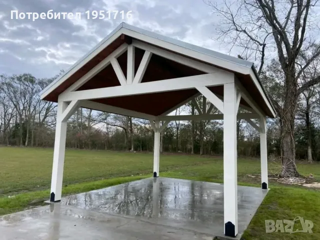 изграждане на дървени навеси , снимка 4 - Ремонти на покриви - 47896137