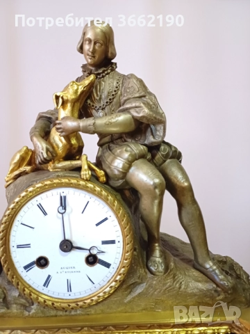 Бронзов каминен часовник , снимка 2 - Декорация за дома - 52585619