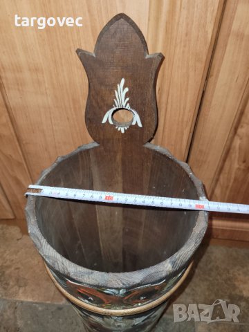 Немски дървен съд рисуван за чадъри, снимка 4 - Антикварни и старинни предмети - 43335778