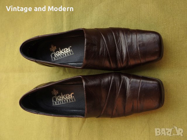 RIEKER Елегантни дамски кожени обувки Германия 39 номер, снимка 4 - Дамски обувки на ток - 36660639