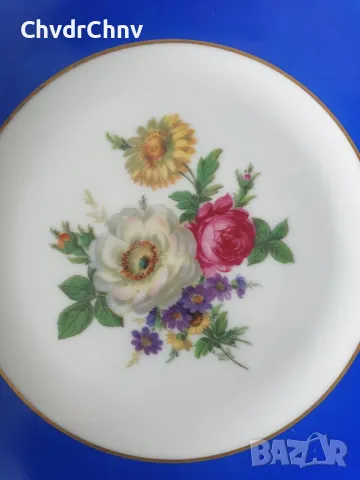 3бр Tirschenreuth Бавария немска колекционерска декоративна порцеланова чиния-картина/цветя, снимка 4 - Картини - 49371956
