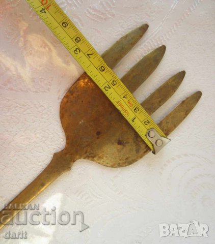 Стари лъжици: стара голяма вилица месинг лъжици, за чай, Музикална бутилка, снимка 5 - Антикварни и старинни предмети - 28884487