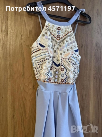 Ефектна синя рокля 