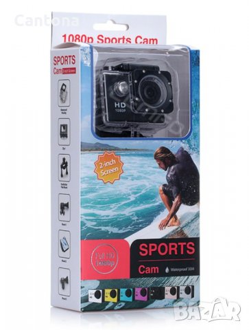 Спортна екшън камера Goplus, 1080P, Водоустойчивост до 30 м, 2-inch,, снимка 3 - Камери - 32624182