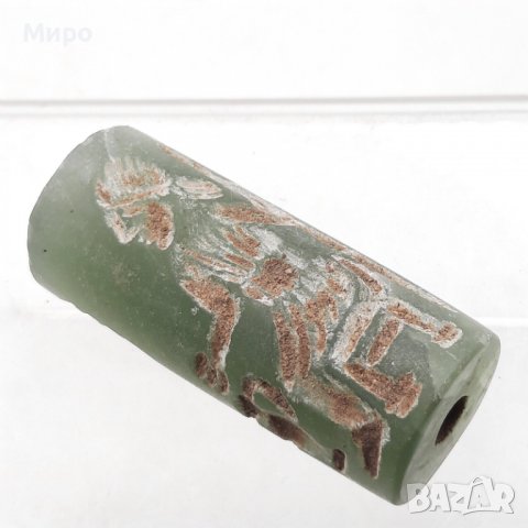 РЕПЛИКА НЕФРИТ??? ДРЕВЕН БЛИЗКОИЗТОЧЕН ПЕЧАТ АМУЛЕТ ПЕЧАТ ГЕМА, снимка 4 - Антикварни и старинни предмети - 38795317