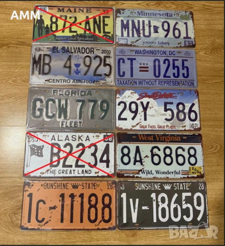 Американски регистрационни  номера  - РЕПЛИКА., снимка 3 - Картини - 38975042