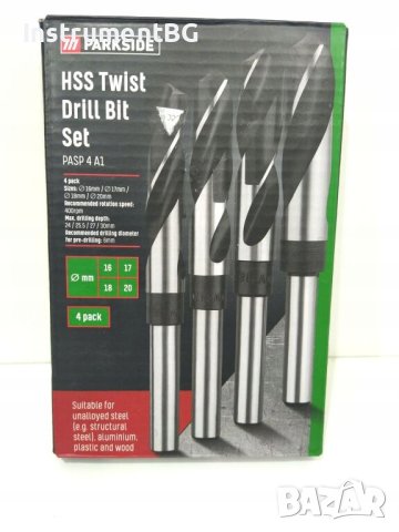 Комплект спирални HSS свредла PARKSIDE® PASP 4 A1 / 4 части