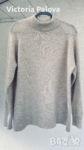 SELECTED FEMME премиум пуловер от вълна и алпака , луксозен бежов нюанс, снимка 13 - Блузи с дълъг ръкав и пуловери - 53559227