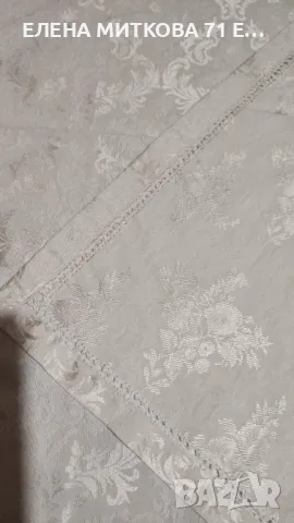 Квадратна покривка с барокова релефна шарка цвят екрю, снимка 6 - Покривки за маси - 49185205