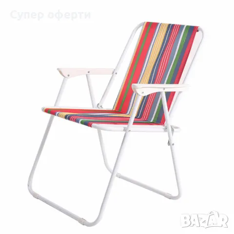 Плажен сгъваем стол цветни райета 73*52*43cm  Без избор на Цвят ., снимка 2 - Столове - 49909435