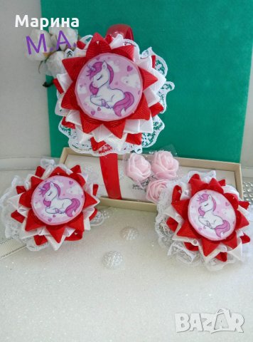 Красив аксесоар за коса с Еднорог! Модел 2, снимка 4 - Шноли, диадеми, ленти - 28631981