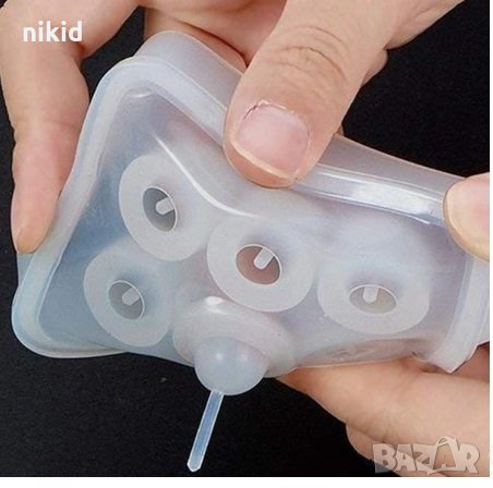 2 размера топче с дупка за мънисто силиконов калъп молд форма бижутерски сладкарски и смола изделия, снимка 2 - Форми - 28407315