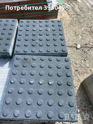 Тактилни плочи 40х40х8см с ивици и сфера, цвят: антрацит и охра, снимка 7 - Строителни материали - 53060074