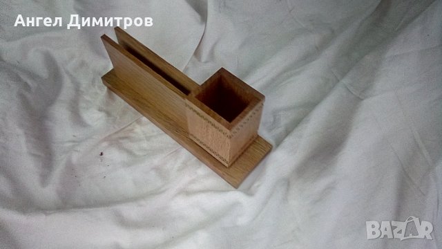 Дървен моливник писалник СССР с метален обков 40 години от победата, снимка 3 - Антикварни и старинни предмети - 34905280