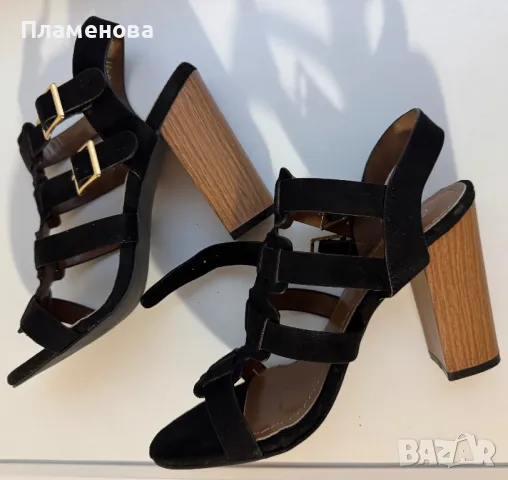 Дамски сандали на ток - 38 номер , снимка 4 - Сандали - 49337669