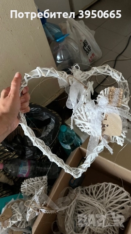 Декорация, бяло, сърца, снимка 4 - Други - 51857479