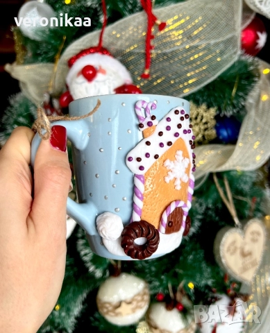 Чаша "Коледна къщичка", снимка 2 - Коледни подаръци - 52862815