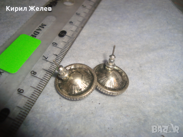 ПОСРЕБРЕНИ ВИНТИДЖ СТИЛ АР НУВО ОБЕЦИ ФАСЕТИРАНИ 12408, снимка 3 - Обеци - 36539270