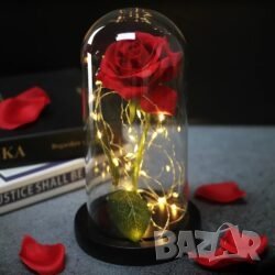 Уникална Роза в Стъкленица с LED Светлина - Вашият Идеален Подарък!