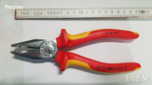 KNIPEX 03 06 180 - VDE 1000 V - MADE IN GERMANY - ЧИСТО НОВИ ПРОФЕСИОНАЛНИ Комбинирани Клещи 180 mm!, снимка 1 - Клещи - 43532223