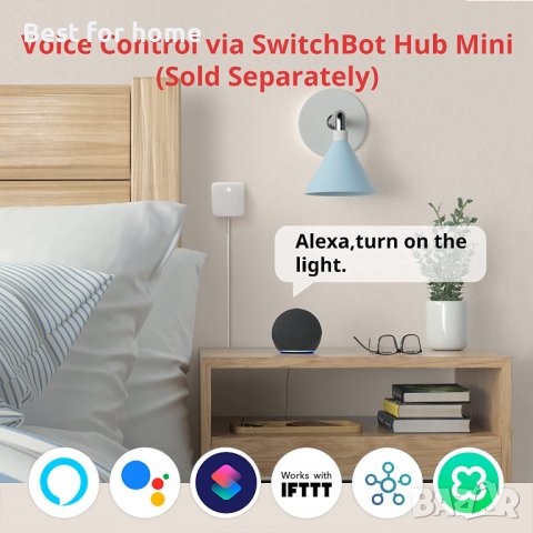 SwitchBot интелигентен бутон за превключване,без окабеляване, Bluetoothсъвместим с Alexa,Google Home, снимка 6 - Друга електроника - 40007011
