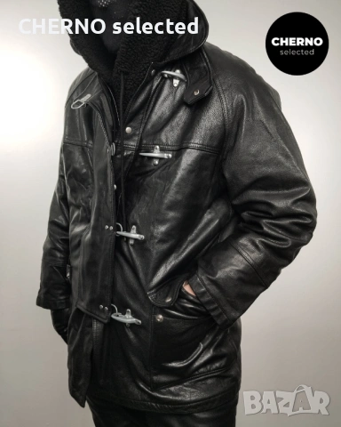 FAY рядко винтидж кожено яке тип firefighter / peacoat – размер L – Отлично състояние, снимка 4 - Якета - 53307408