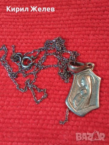 СТАРИ СРЕБЪРНИ КАТОЛИЧЕСКА ИКОНКА и ВЕРИЖКА -с НУЖДА от ЗАПОЯВАНЕ! ОКСИДИРАНО СРЕБРО 925 ПРОБА 40334