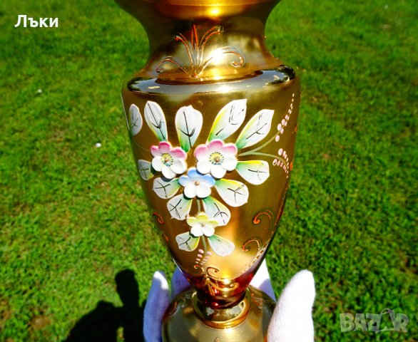 Bohemia кристална ваза,злато. , снимка 9 - Вази - 33145692