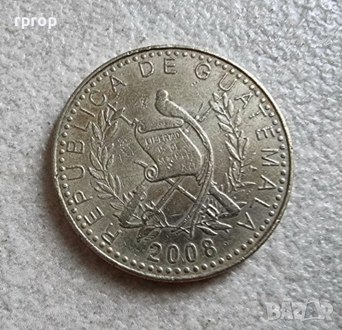 Монета. Латинска Америка. Гватемала. 1 кетцал . 2008 година.