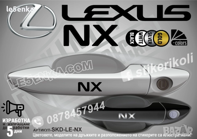 Lexus NX стикери дръжки SKD-LE-NX