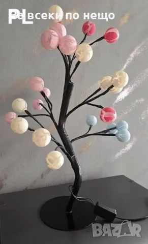 Коледно дръвче с шарени топки 50см, снимка 2 - Декорация за дома - 48289367