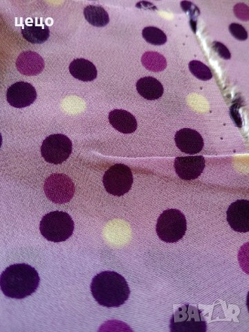 Продавам лилав плат на точки воал, снимка 2 - Платове и дамаски - 36236554