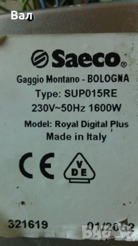 На части кафемашина SAECO Model Royal Digital Plus Gaggio Montano