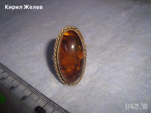 СТАРИНЕН МЕЛХИОРЕН КЕХЛИБАРЕН АРТ ДЕКО ЮВЕЛИРЕН ПРЪСТЕН 100% НАТУРАЛЕН БАЛТИЙСКИ КЕХЛИБАР 12426, снимка 14 - Антикварни и старинни предмети - 37395529