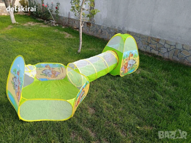 Палатка с тунел и басейн + топки за игра  , снимка 12 - Образователни игри - 51783438