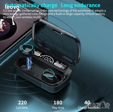 Безжични слушалки M10, TWS, Bluetooth 5.1, 2000mAh батерия, снимка 13 - Bluetooth слушалки - 51471266