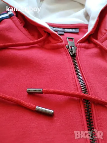 Michael Kors Mix Media Logo Fz Hoodie In Crimson - страхотно мъжко горнище С, снимка 9 - Спортни дрехи, екипи - 49576180