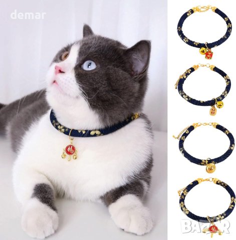 Коледен нашийник за домашни любимци с висяща камбанка, червено, M, снимка 5 - За кучета - 43400210