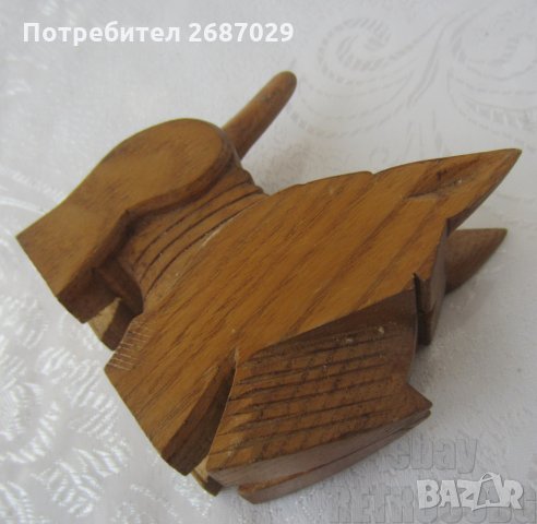 2 бр дървени: куче териер, котка, дърворезба фигура пластика, снимка 12 - Статуетки - 28974865