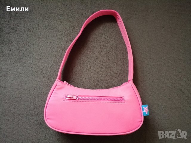 Текстилна малка дамска чанта за рамо в розов цвят, снимка 13 - Чанти - 43734395