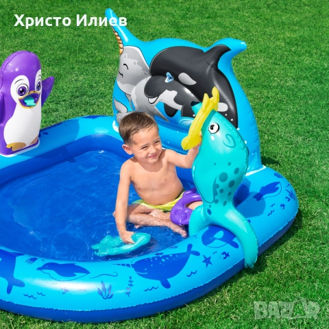 Надуваем детски басейн Bestway с животни 134 x 131 x 73 см, снимка 4 - Басейни и аксесоари - 51906772