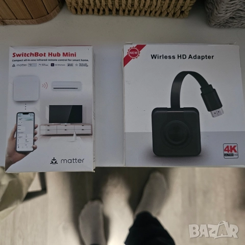 SwitchBot Hub Mini – Компактен смарт хъб и универсално IR дистанционно (Matter Enabled),-2те за 30лв