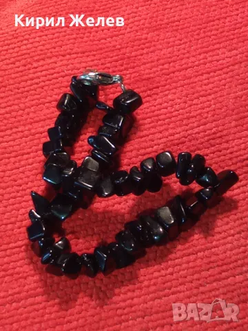 КРАСИВА ХЕНД МЕЙД АРТ ГРИВНА от НАТУРАЛНИ КАМЪЧЕТА ЧЕРЕН АХАТ 47355, снимка 7 - Гривни - 47045937