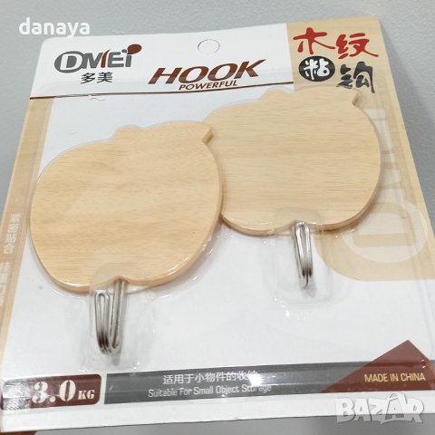 3411 Комплект самозалепващи закачалки Сърца или Ябълки, снимка 4 - Закачалки - 39564546