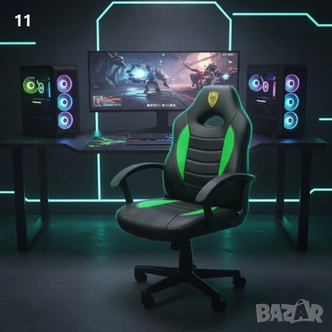 Детски геймърски офис стол – Спортен дизайн, ергономичен и регулируем, снимка 3 - Столове - 53375688
