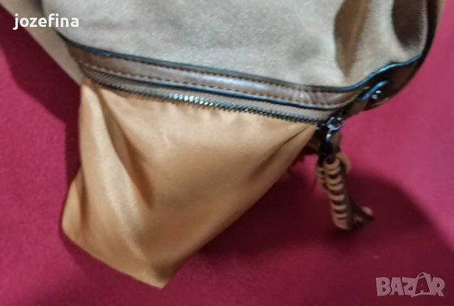 Дамска кожена чанта от естествен набук, снимка 11 - Чанти - 43300045